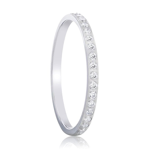 EMILIA | Titanium Ring Small Lab-Created White Diamonds Setting - Rings - Aydins Jewelry - 1