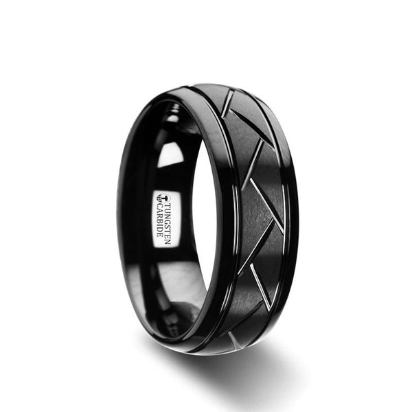 ENIGMA | Tungsten Ring Black Domed - Rings - Aydins Jewelry - 1