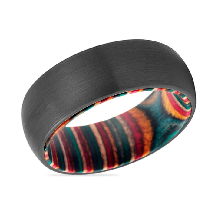 ESME | Multi Color Box Wood Ring Black Domed - Rings - Aydins Jewelry