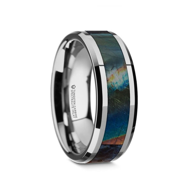ESSENCE | Tungsten Ring Spectrolite Inlay - Rings - Aydins Jewelry - 1