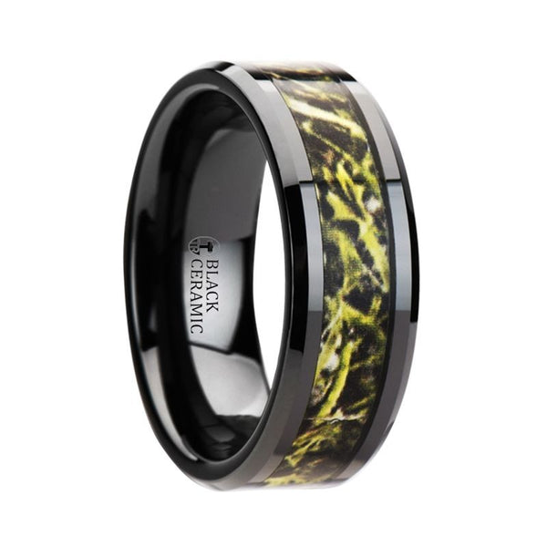EVERGLADE | Ceramic Ring Green Marsh Camo Inlay - Rings - Aydins Jewelry - 1