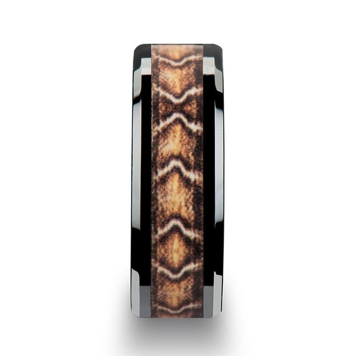 FANG | Ceramic Ring Boa Snake Skin Design Inlay - Rings - Aydins Jewelry - 2
