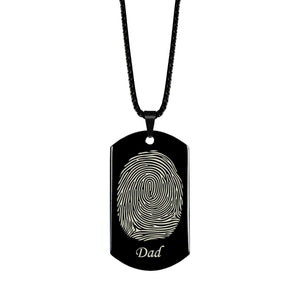 Fingerprint Dog Tag with Name High Polished - Pendant > Fingerprint Necklace > Fingerprint Jewelry > Memorial Jewelry > Stainless Steel Fingerprint Necklace > Fingerprint Charm > Signature Jewelry > Photo Pendant > Real Photo Jewelry > - Aydins Jewelry - 2