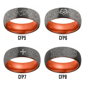 Fingerprint Ring | Mens Wedding Band, Couple Wedding Ring, Memorial Ring - Fingerprint Rings - Aydins Jewelry - 4