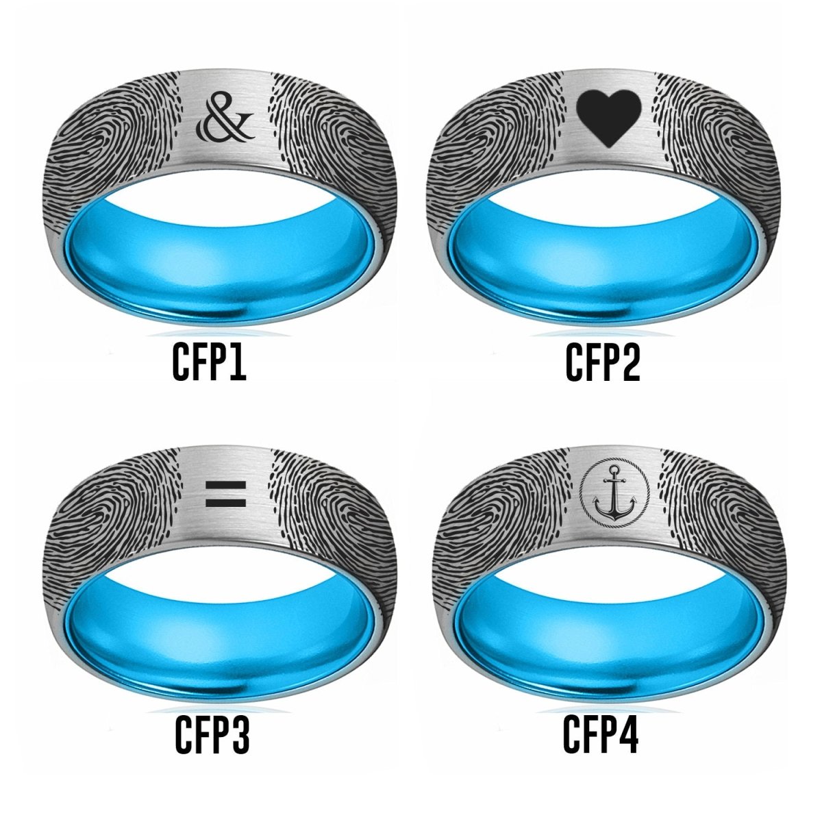 Fingerprint Ring | Mens Wedding Band, Couple Wedding Ring, Memorial Ring - Fingerprint Rings - Aydins Jewelry - 2