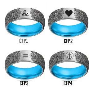 Fingerprint Ring | Mens Wedding Band, Couple Wedding Ring, Memorial Ring - Fingerprint Rings - Aydins Jewelry - 2