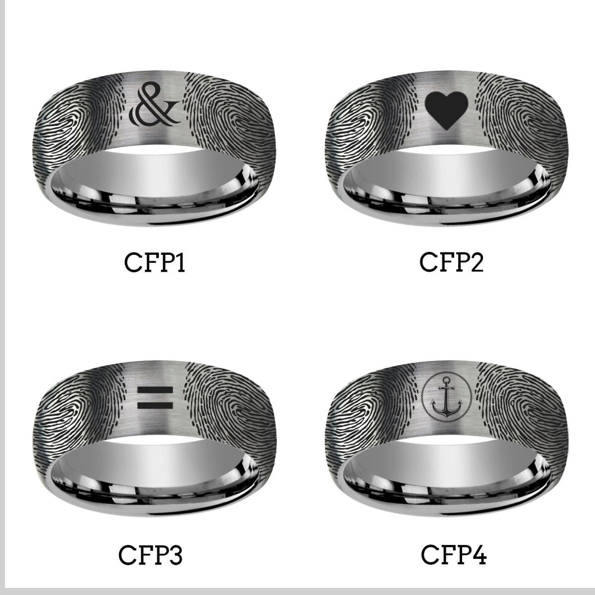 Fingerprint Ring | Mens Wedding Band, Couple Wedding Ring, Memorial Ring - Fingerprint Rings - Aydins Jewelry - 2