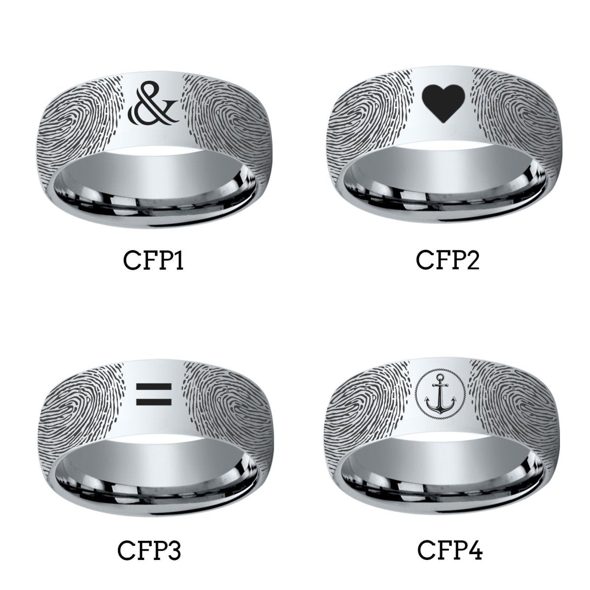 Fingerprint Ring | Mens Wedding Band, Couple Wedding Ring, Memorial Ring - Fingerprint Rings - Aydins Jewelry - 2