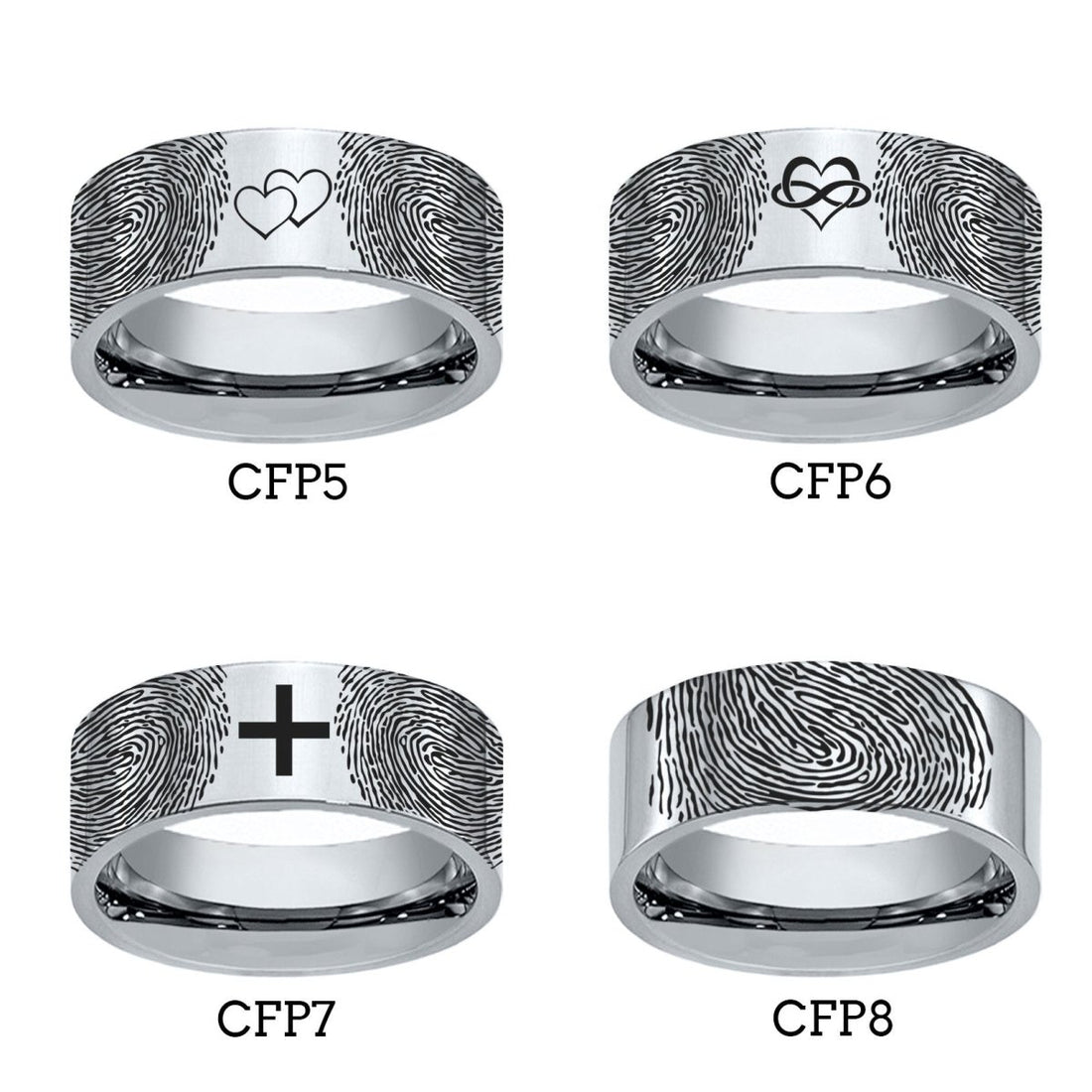 Fingerprint Ring | Mens Wedding Band, Couple Wedding Ring, Memorial Ring - Fingerprint Rings - Aydins Jewelry - 3