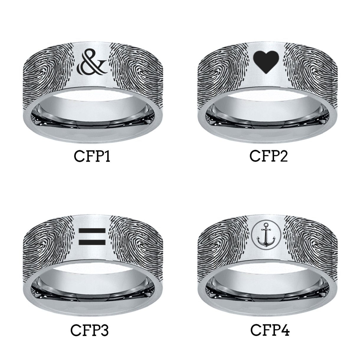 Fingerprint Ring | Mens Wedding Band, Couple Wedding Ring, Memorial Ring - Fingerprint Rings - Aydins Jewelry - 2
