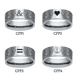 Fingerprint Ring | Mens Wedding Band, Couple Wedding Ring, Memorial Ring - Fingerprint Rings - Aydins Jewelry - 2