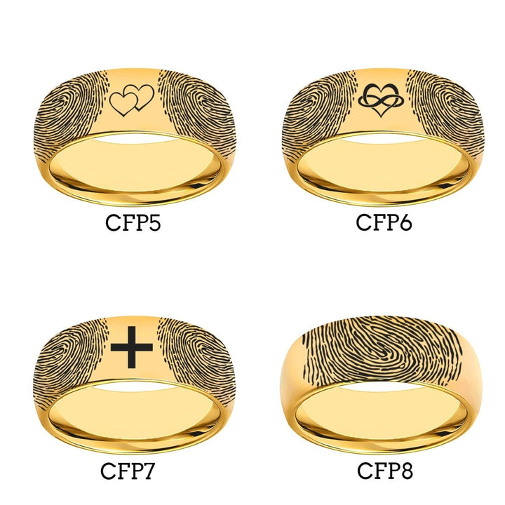 Fingerprint Ring | Mens Wedding Band, Couple Wedding Ring, Memorial Ring - Fingerprint Rings - Aydins Jewelry