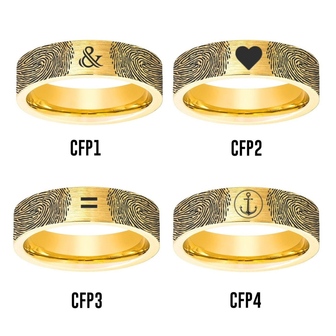 Fingerprint Ring | Mens Wedding Band, Couple Wedding Ring, Memorial Ring - Fingerprint Rings - Aydins Jewelry - 3