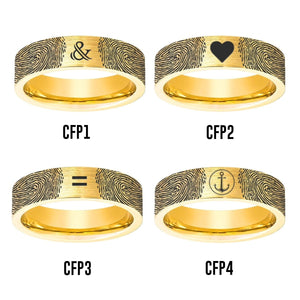 Fingerprint Ring | Mens Wedding Band, Couple Wedding Ring, Memorial Ring - Fingerprint Rings - Aydins Jewelry - 3