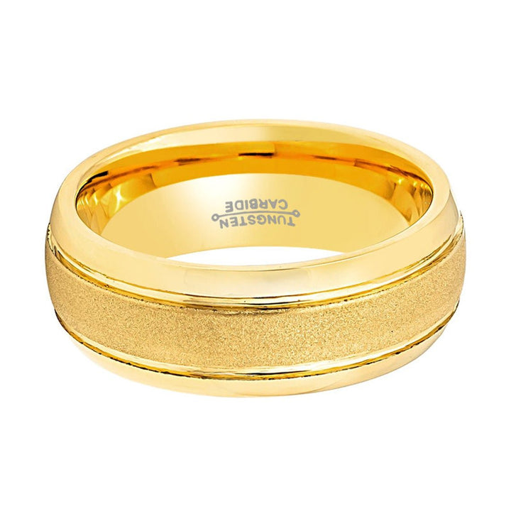 FRANCO | Tungsten Ring Yellow Gold - Rings - Aydins Jewelry - 3