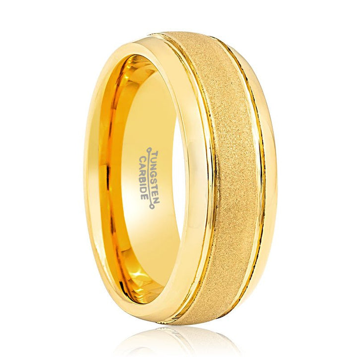FRANCO | Tungsten Ring Yellow Gold - Rings - Aydins Jewelry - 1
