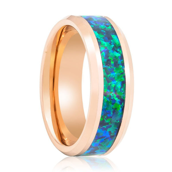 FUROR | Tungsten Ring Green Opal Inlay - Rings - Aydins Jewelry - 1
