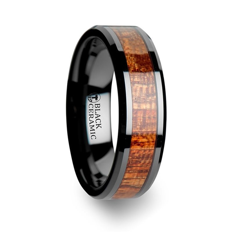 GABON Black Ceramic men's wedding band, image 2