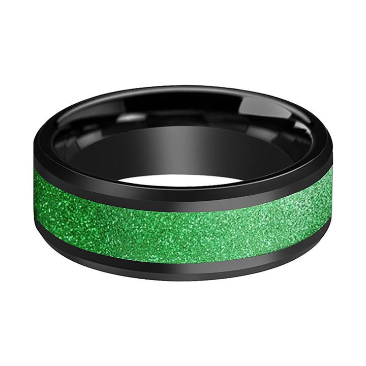 GABRIEL | Ceramic Ring Sparkling Green Inlay - Rings - Aydins Jewelry - 2