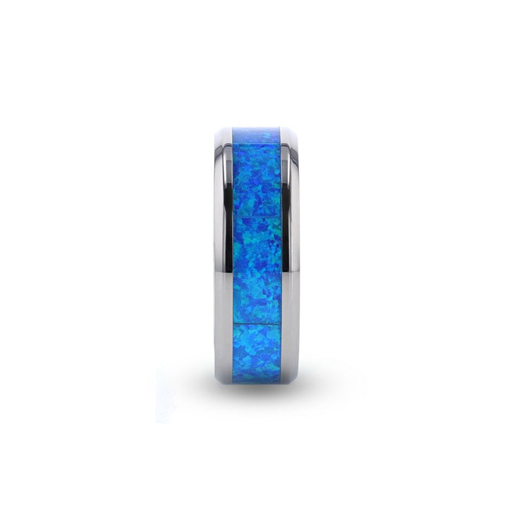 GALAXY | Titanium Ring Blue Green Opal Inlay - Rings - Aydins Jewelry - 2