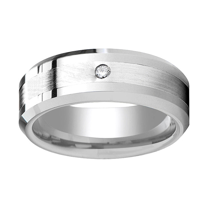 GAUTIER | Tungsten Ring Palladium Inlay with Diamond - Rings - Aydins Jewelry - 4