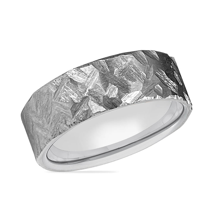 GHOST | Silver Ring, Silver Titanium Ring, Hammered, Flat - Rings - Aydins Jewelry