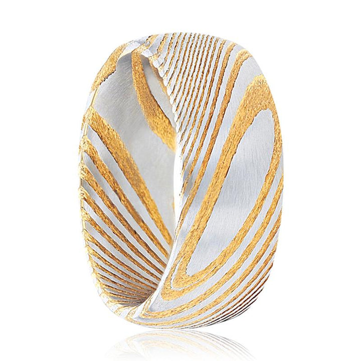 GODELOT | Damascus Steel Gold Banding Pattern - Rings - Aydins Jewelry - 1