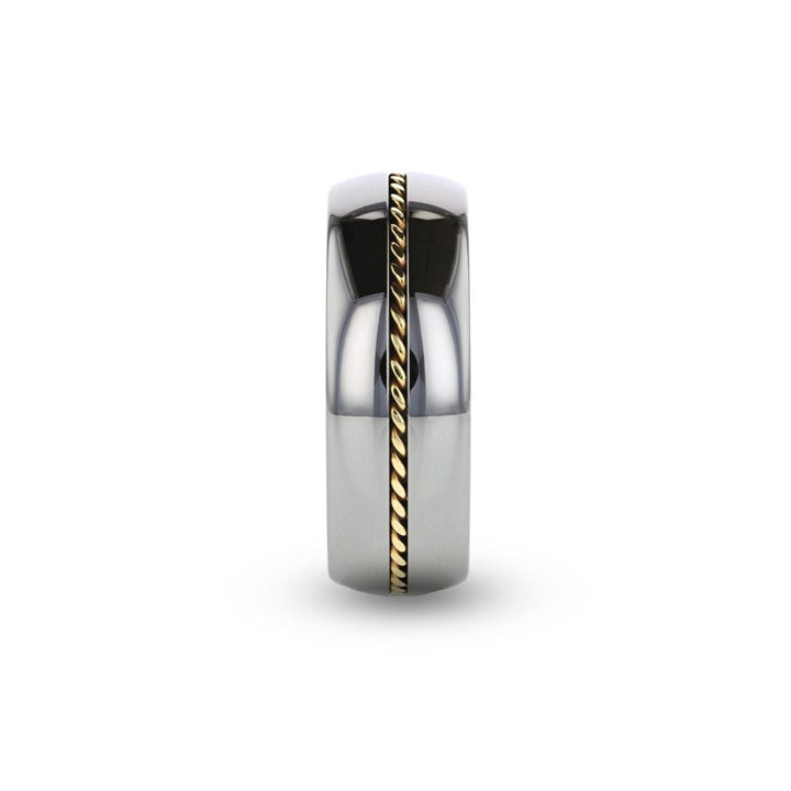 GOLDWYN | Tungsten Ring Braided 14k Gold Inlay - Rings - Aydins Jewelry - 3