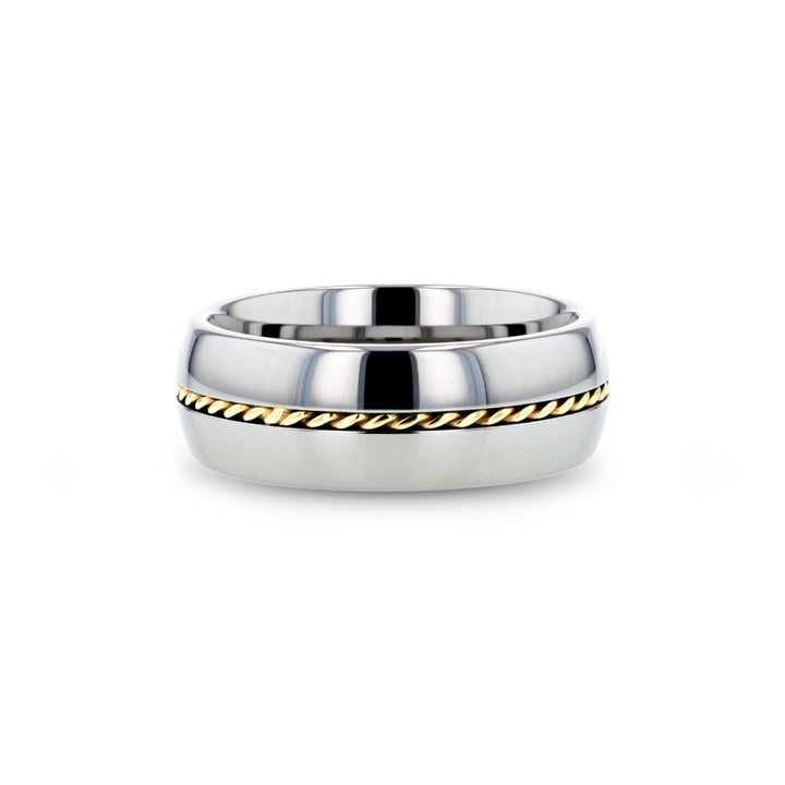 GOLDWYN | Tungsten Ring Braided 14k Gold Inlay - Rings - Aydins Jewelry - 2