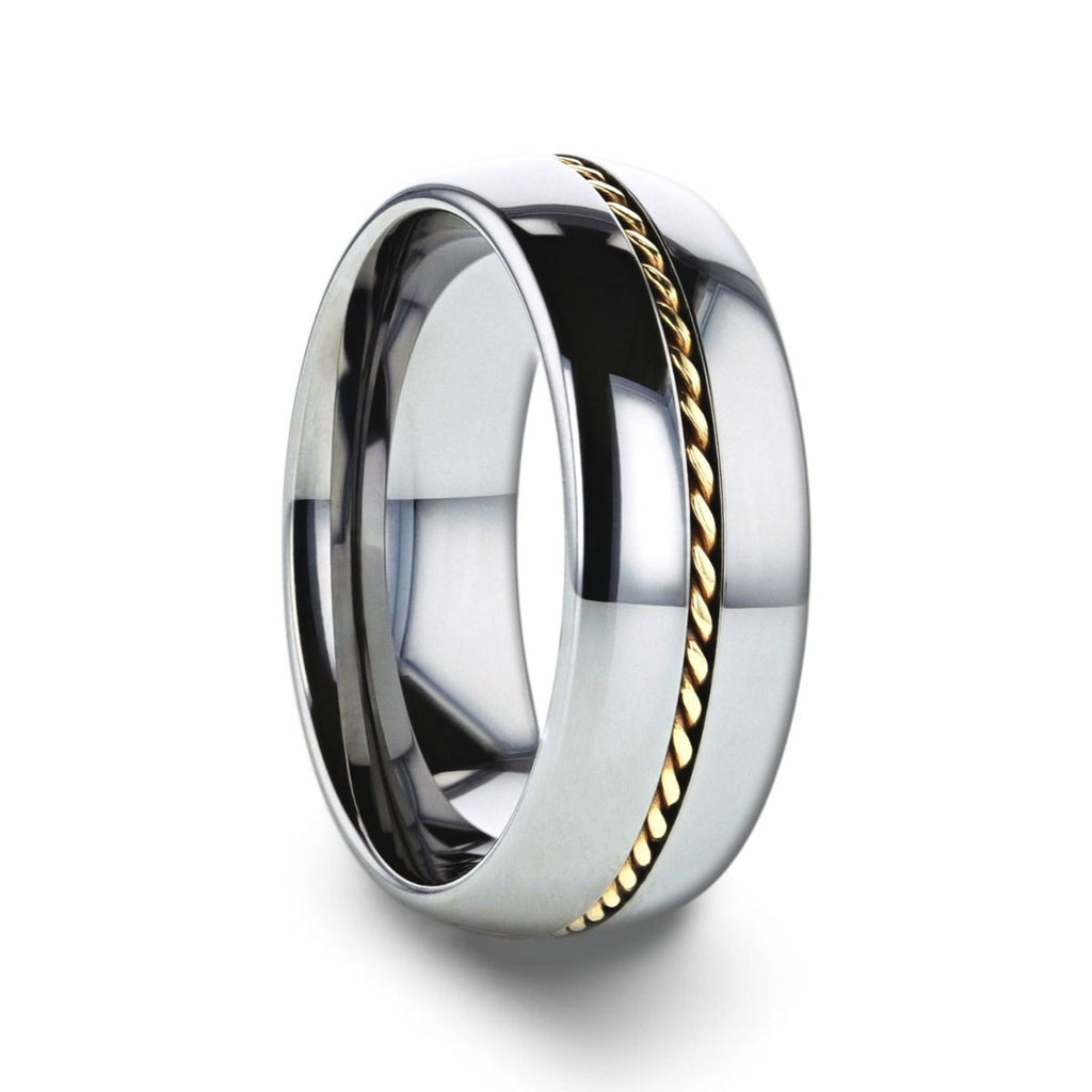 GOLDWYN | Tungsten Ring Braided 14k Gold Inlay