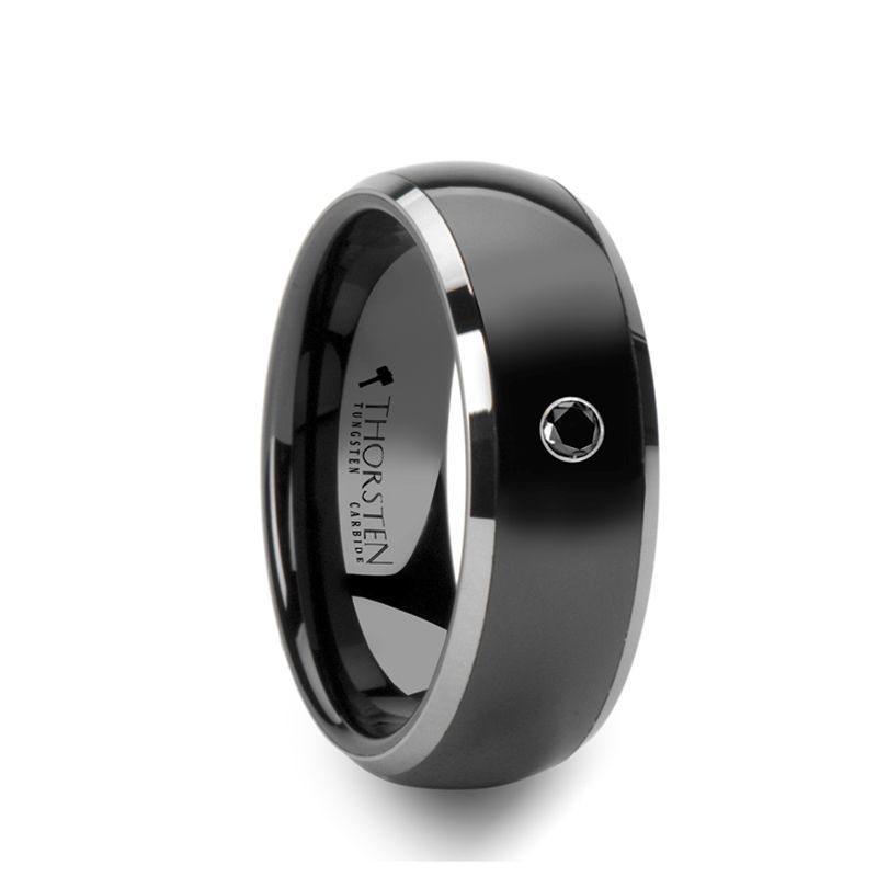 GOTHAM Black Ceramic men's wedding band, image 1
