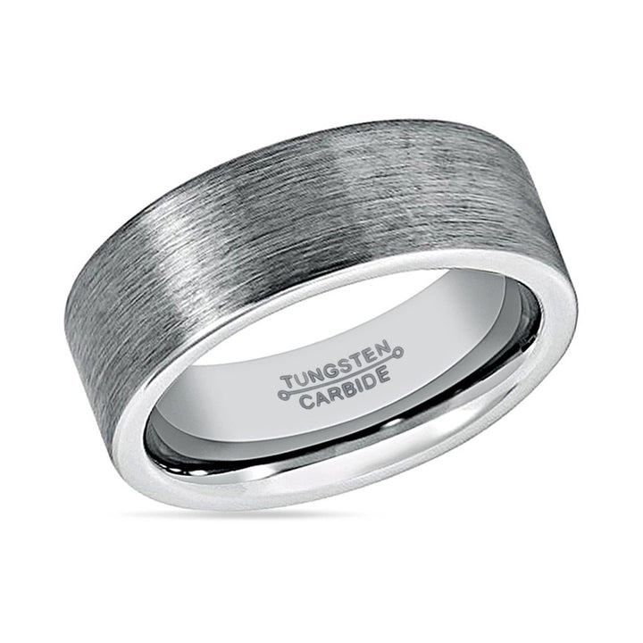 GRAYSON | Silver Ring, Silver Tungsten Ring, Brushed, Flat - Rings - Aydins Jewelry - 2