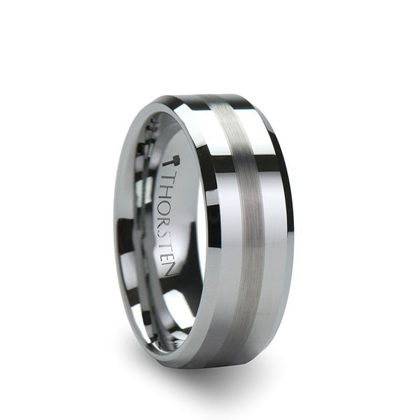 GRENOBLE | Tungsten Ring Brushed Stripe - Rings - Aydins Jewelry - 1