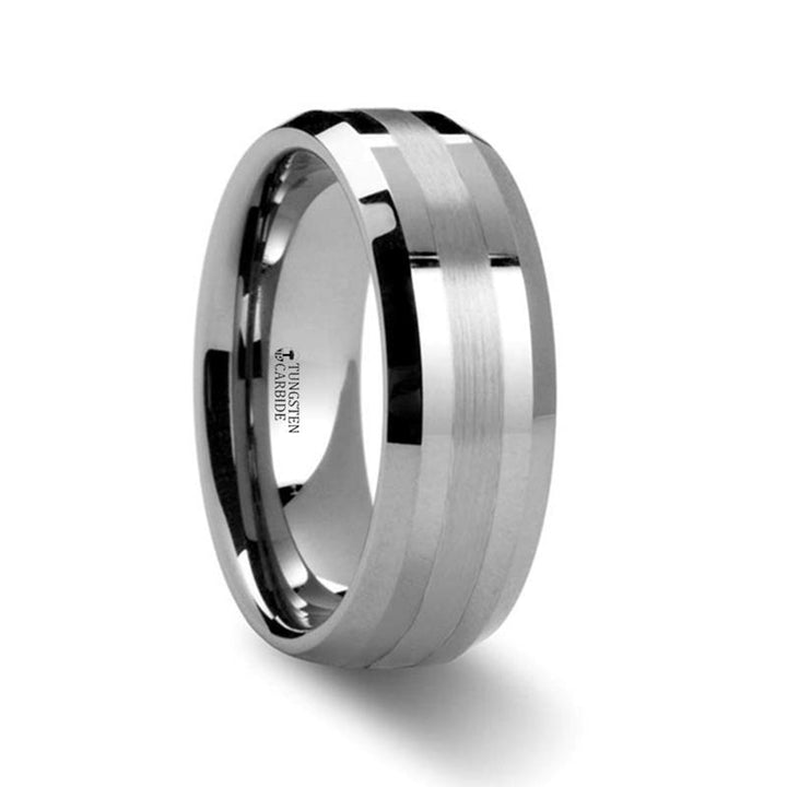 HALSTEN | Tungsten Ring Inlay Beveled - Rings - Aydins Jewelry - 1