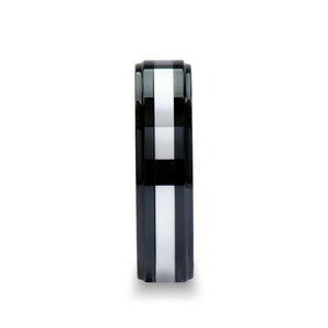HELSINKI Black Ceramic men's wedding band, image 4