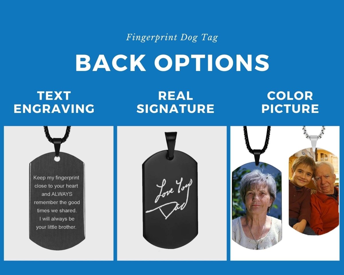 Fingerprint best sale dog tag
