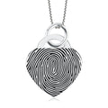 High Polished Stainless Steel Fingerprint Heart Necklace - Pendant > Fingerprint Necklace > Fingerprint Jewelry > Memorial Jewelry > Stainless Steel Fingerprint Necklace > Fingerprint Charm > Signature Jewelry > Photo Pendant > Real Photo Jewelry > - Aydins Jewelry - 1