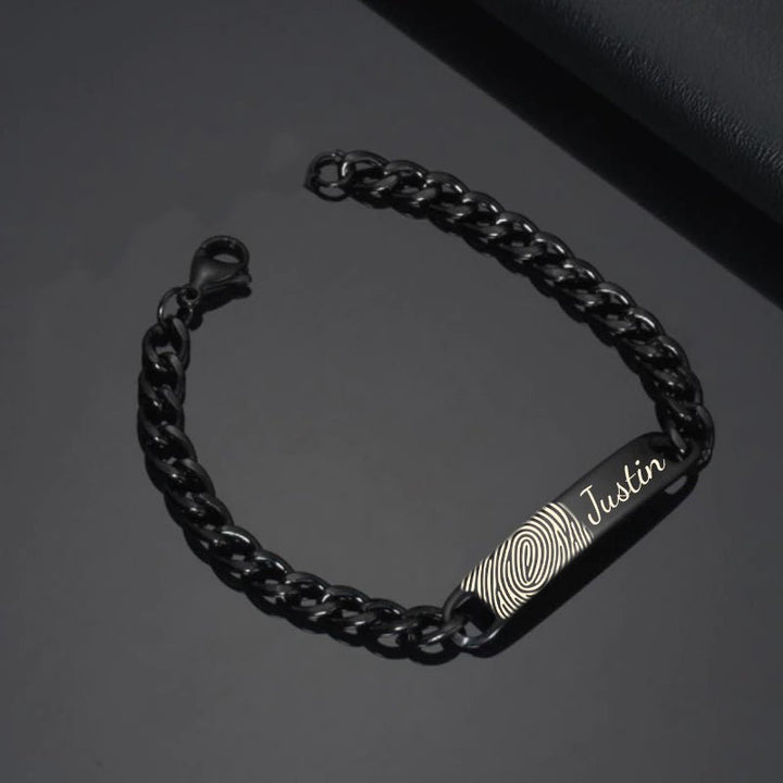 High Polished Stainless Steel Fingerprint Mens Bracelet - Bracelet > Fingerprint Bracelet > Fingerprint Jewelry > Memorial Jewelry > Stainless Steel Fingerprint Bracelet > Fingerpeint Mens Bracelet > Signature Jewelry - Aydins Jewelry