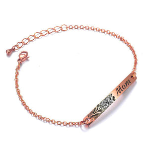 High Polished Stainless Steel Fingerprint Womens Bracelet - Bracelet > Fingerprint Bracelet > Fingerprint Jewelry > Memorial Jewelry > Stainless Steel Fingerprint Bracelet > Fingerpeint Womens Bracelet > Signature Jewelry - Aydins Jewelry - 3