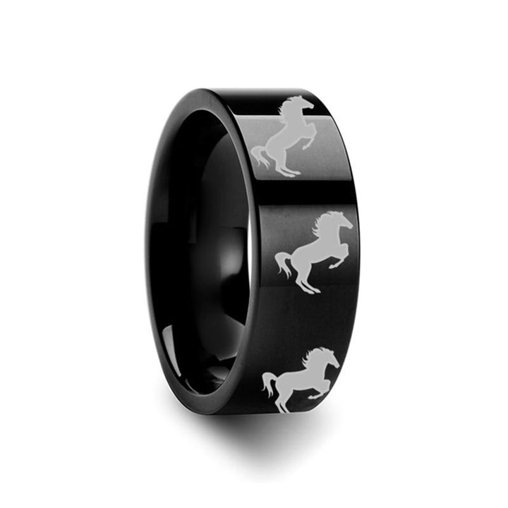 Horse Hind Legs Print Animal Design Tungsten Carbide Ring for Men and Women - 4MM - 12MM - Rings - Aydins Jewelry - 2