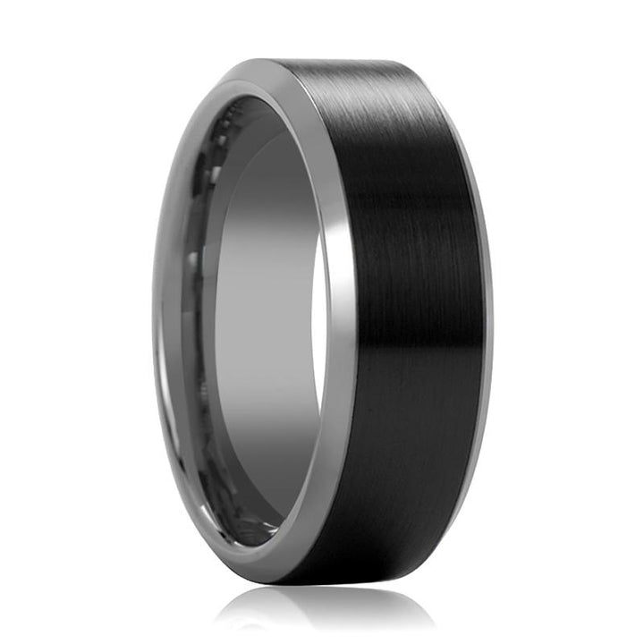 IAN | Tungsten & Ceramic Ring Black - Rings - Aydins Jewelry - 1
