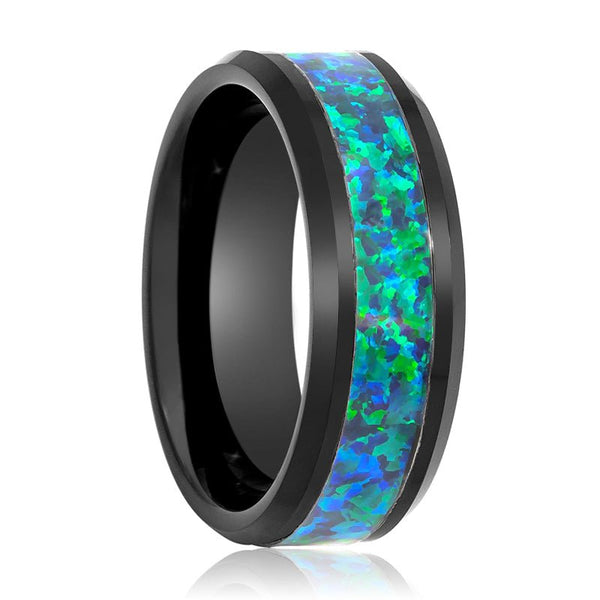 ICICLE | Tungsten Ring Emerald Green Opal Inlay - Rings - Aydins Jewelry - 1