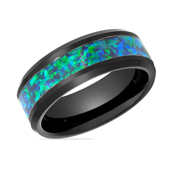 ICICLE | Tungsten Ring Emerald Green Opal Inlay - Rings - Aydins Jewelry - 2