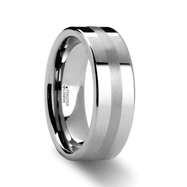 IVAR | Tungsten Ring Flat Inlay - Rings - Aydins Jewelry - 1