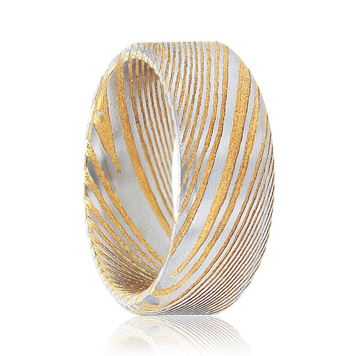 JESPER | Gold Damascus Steel A Vivid Design - Rings - Aydins Jewelry - 1