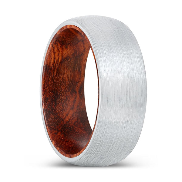 JITTERS | Snake Wood, White Tungsten Ring, Brushed, Domed - Rings - Aydins Jewelry - 1