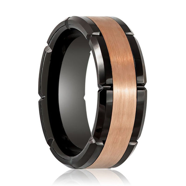 JOLT | Tungsten Ring Rose Gold Center - Rings - Aydins Jewelry - 1