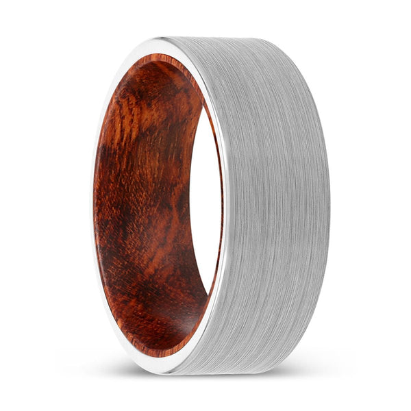 KAIN | Snake Wood, White Tungsten Ring, Brushed, Flat - Rings - Aydins Jewelry - 1