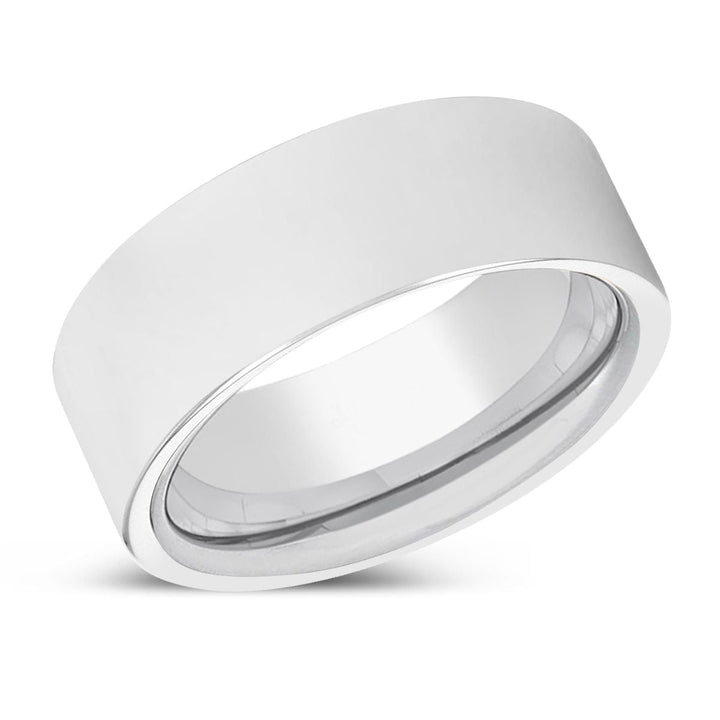 KALVIN | Silver Ring, Silver Tungsten Ring, Shiny, Flat - Rings - Aydins Jewelry - 2