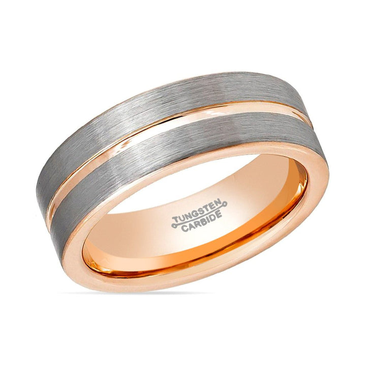 KASE | Tungsten Ring Rose Gold Groove - Rings - Aydins Jewelry - 2